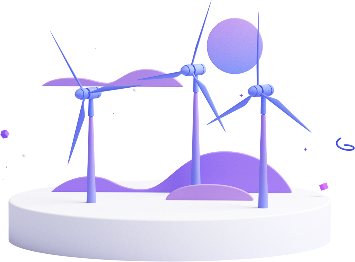 Wind turbines illustration